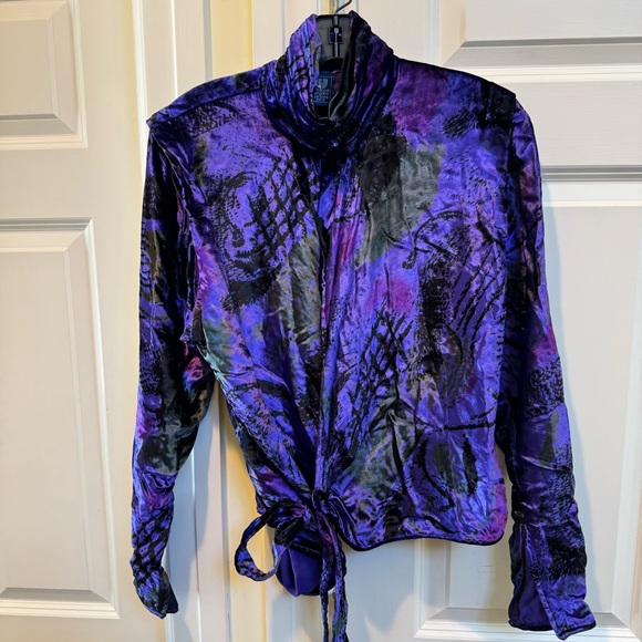 Emanuel Ungaro Vintage Purple Velvet Top - Picture 1 of 7